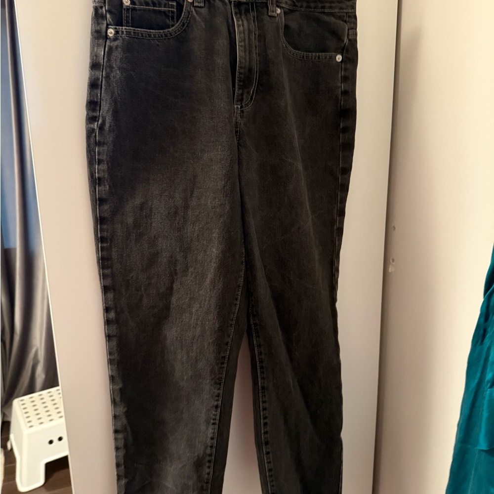 Garage Washed Black Straight Leg Jeans